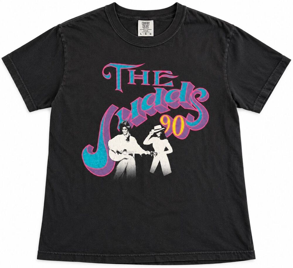 Comfort Colors The Judds 90 Black Graphic T-Shirt Country Music Size Large
